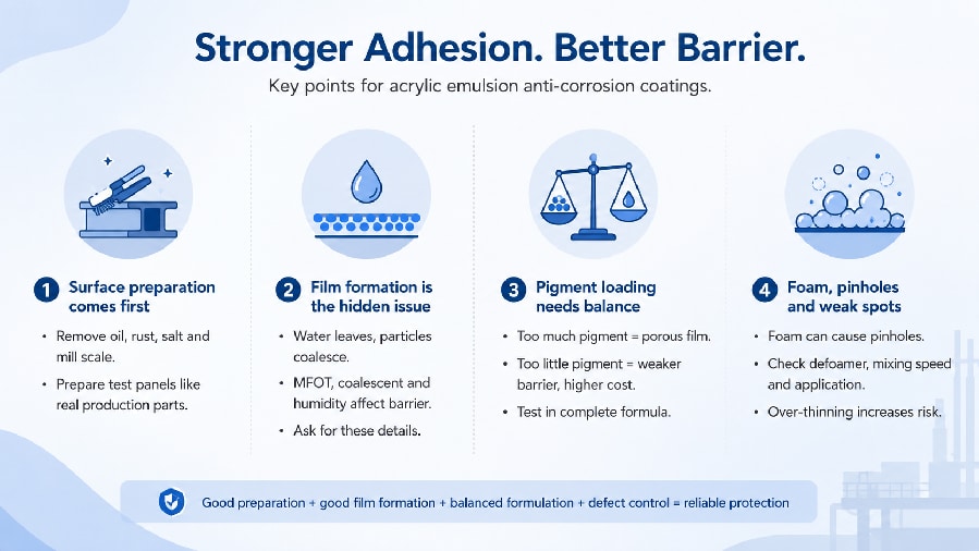 iSuoChem acrylic emulsion anti-corrosion coating adhesion and barrier performance